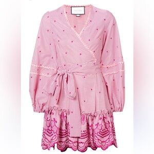Alexis Gingham wrap dress. $650 retail. Long sleeve. NWT